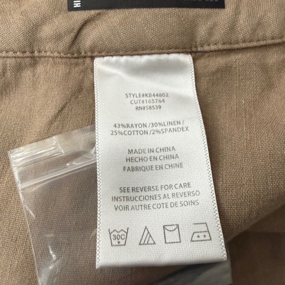 KUT from the Kloth Topaz Khaki High Rise Wide Leg Linen Cropped Pants 6 NWT - Picture 9 of 10